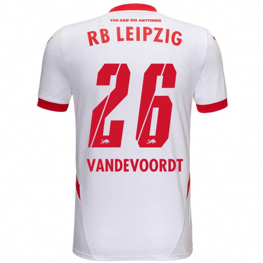 Niño Fútbol Camiseta Maarten Vandevoordt #26 Blanco Rojo 1ª Equipación 2024/25 México