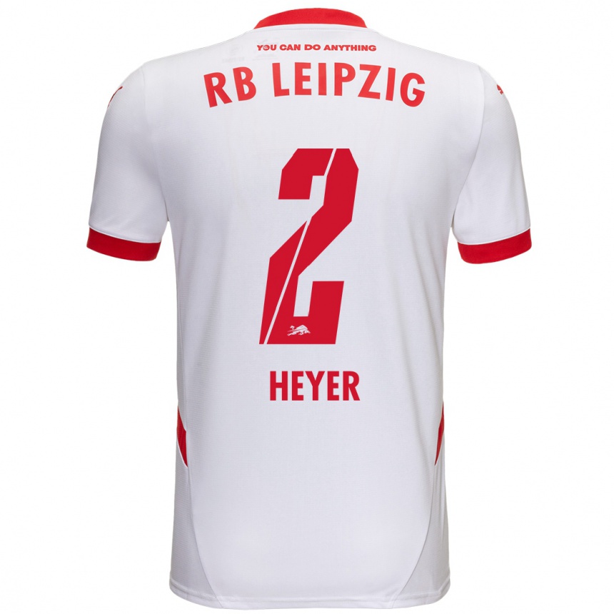 Niño Fútbol Camiseta Friedrich Heyer #2 Blanco Rojo 1ª Equipación 2024/25 México