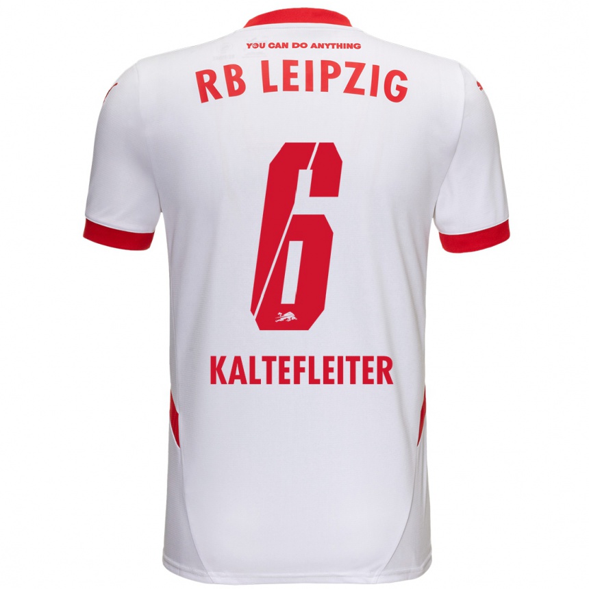 Niño Fútbol Camiseta Benno Kaltefleiter #6 Blanco Rojo 1ª Equipación 2024/25 México