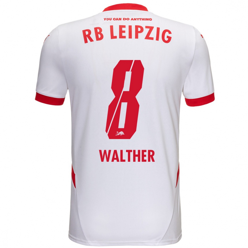 Niño Fútbol Camiseta Kofi Walther #8 Blanco Rojo 1ª Equipación 2024/25 México