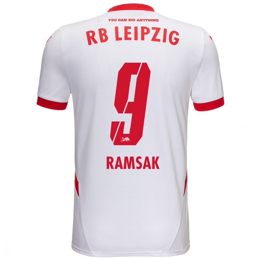 Niño Fútbol Camiseta Robert Ramsak #9 Blanco Rojo 1ª Equipación 2024/25 México