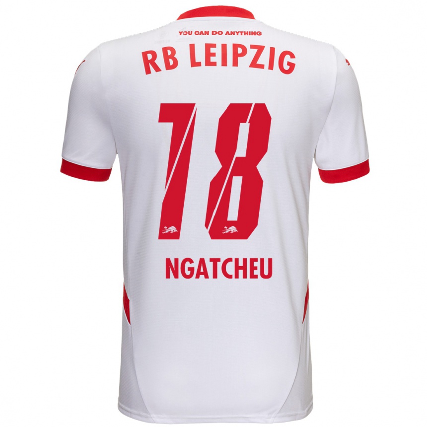 Niño Fútbol Camiseta Yohan Ngatcheu #18 Blanco Rojo 1ª Equipación 2024/25 México