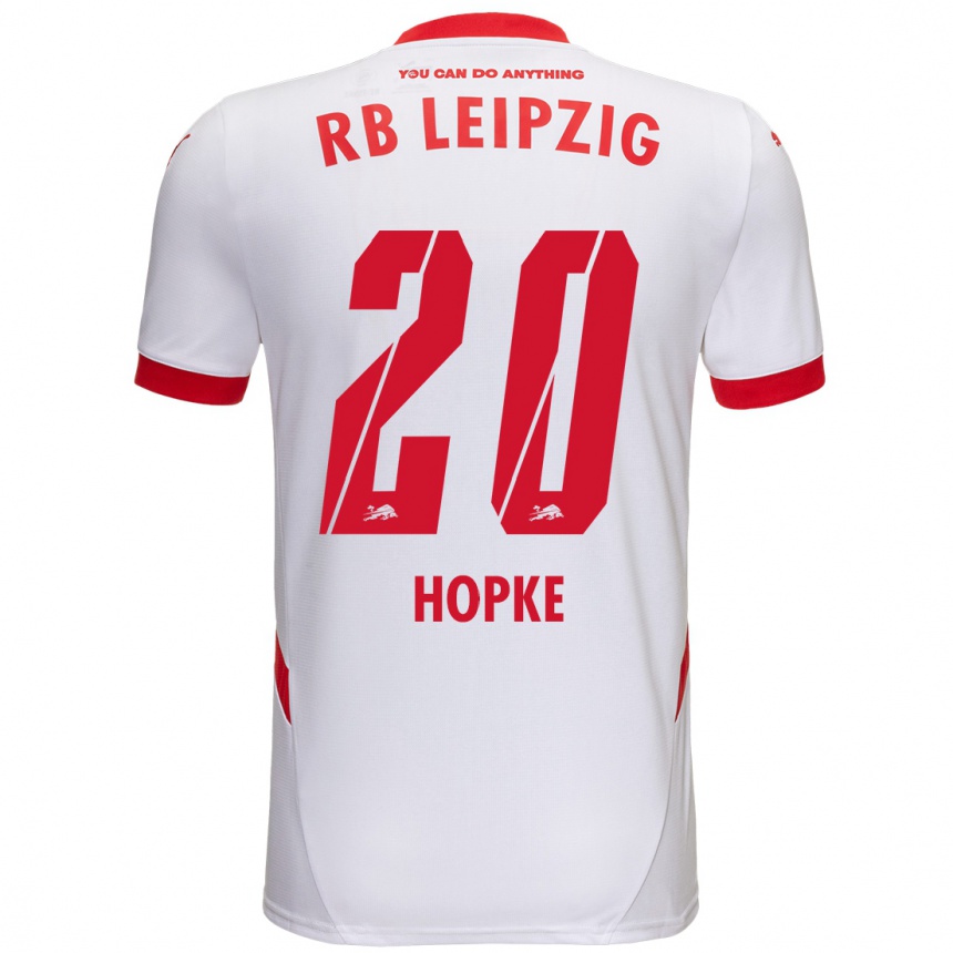 Niño Fútbol Camiseta Hannes Hopke #20 Blanco Rojo 1ª Equipación 2024/25 México