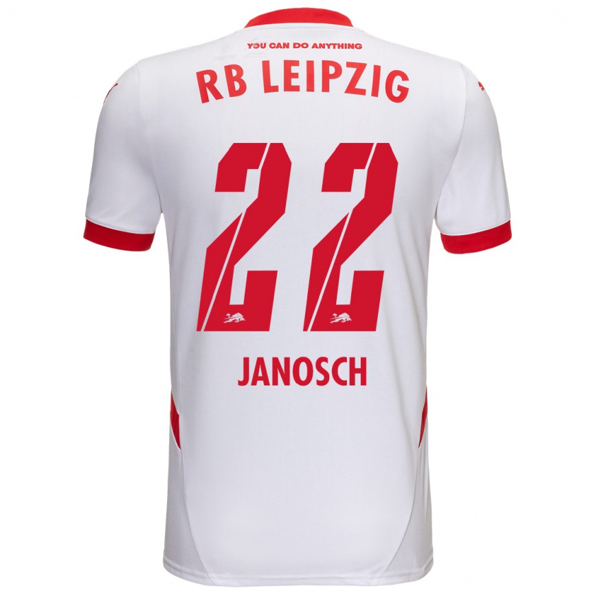 Niño Fútbol Camiseta Luca Janosch #22 Blanco Rojo 1ª Equipación 2024/25 México