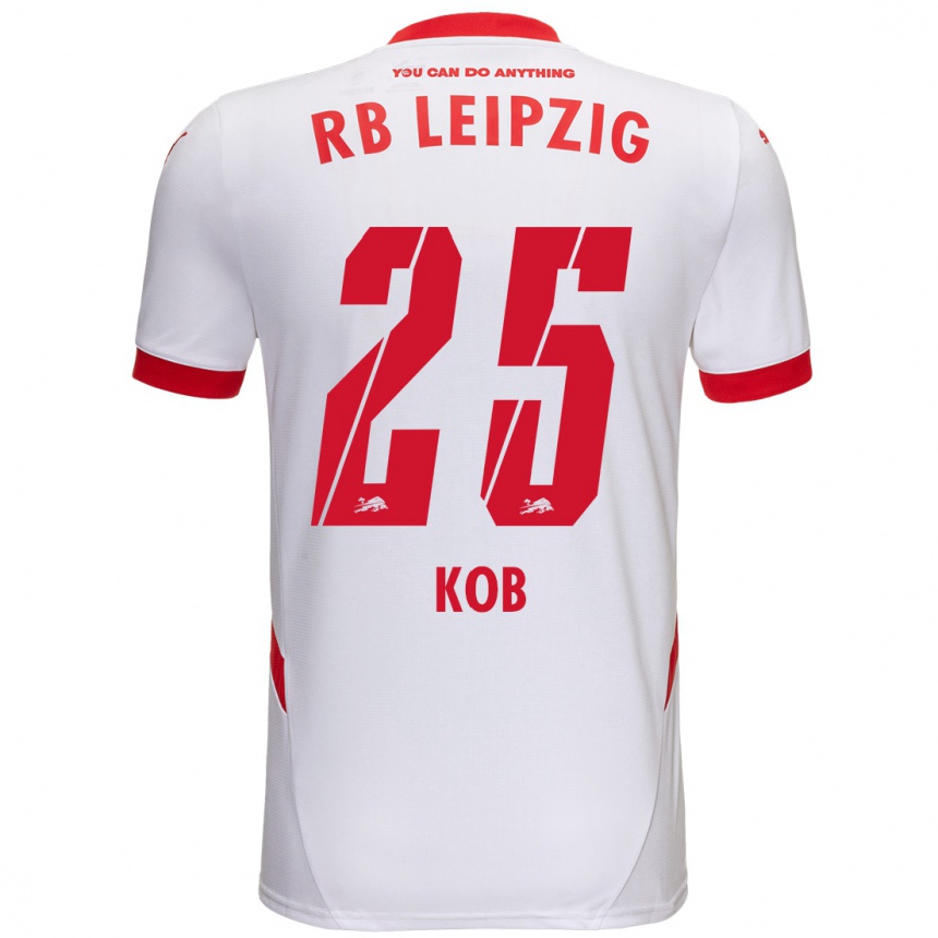 Niño Fútbol Camiseta Leon Koß #25 Blanco Rojo 1ª Equipación 2024/25 México