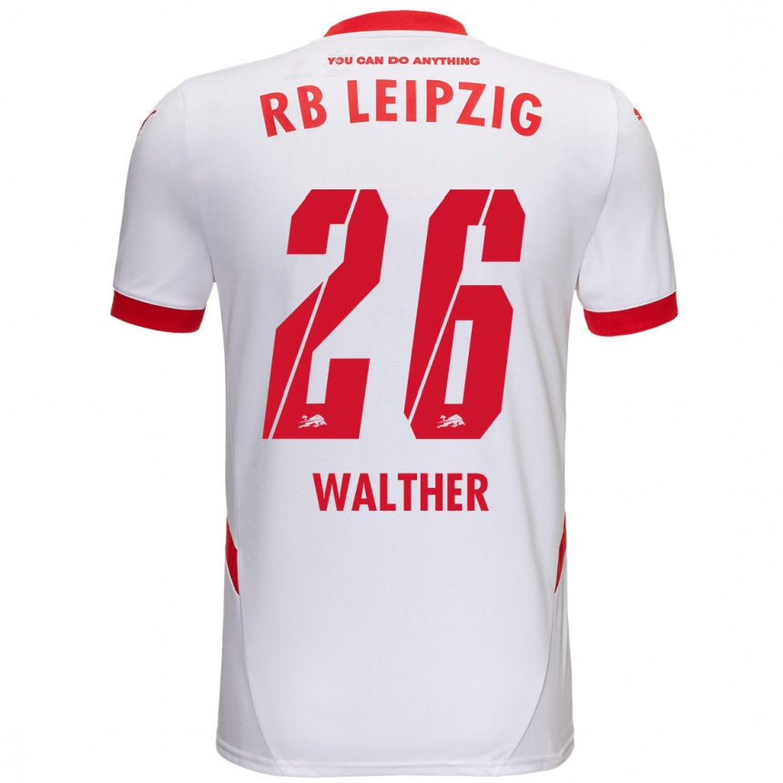 Niño Fútbol Camiseta Mika Walther #26 Blanco Rojo 1ª Equipación 2024/25 México