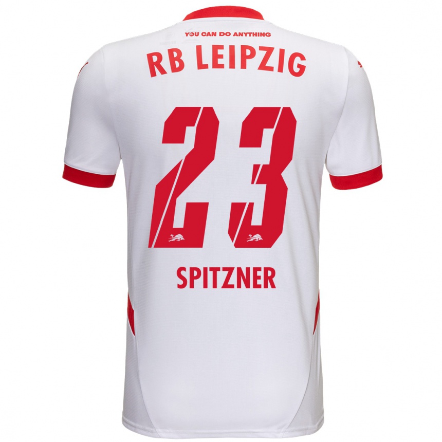 Niño Fútbol Camiseta Kyra Spitzner #23 Blanco Rojo 1ª Equipación 2024/25 México