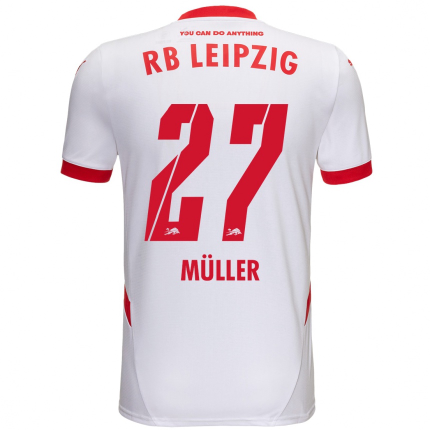 Niño Fútbol Camiseta Marlene Müller #27 Blanco Rojo 1ª Equipación 2024/25 México