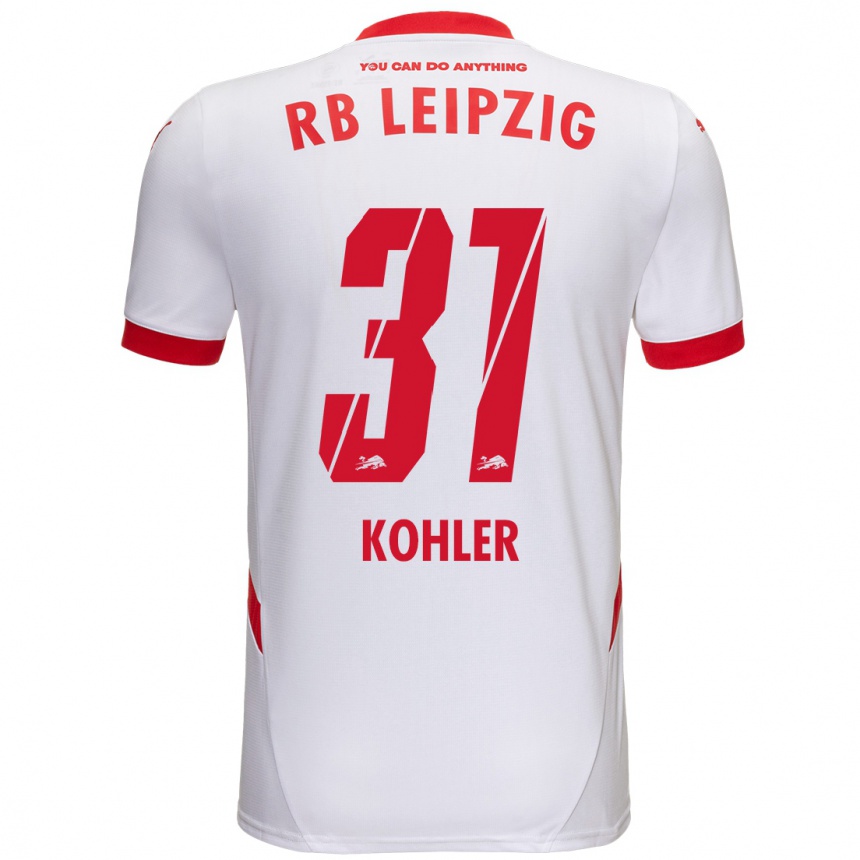 Niño Fútbol Camiseta Tim Köhler #31 Blanco Rojo 1ª Equipación 2024/25 México