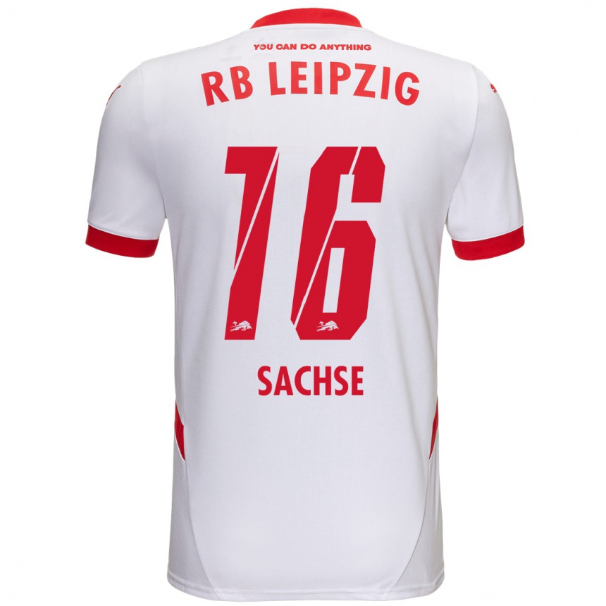 Niño Fútbol Camiseta Jakob Sachse #16 Blanco Rojo 1ª Equipación 2024/25 México