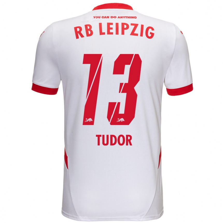 Niño Fútbol Camiseta Aaron Tudor #13 Blanco Rojo 1ª Equipación 2024/25 México