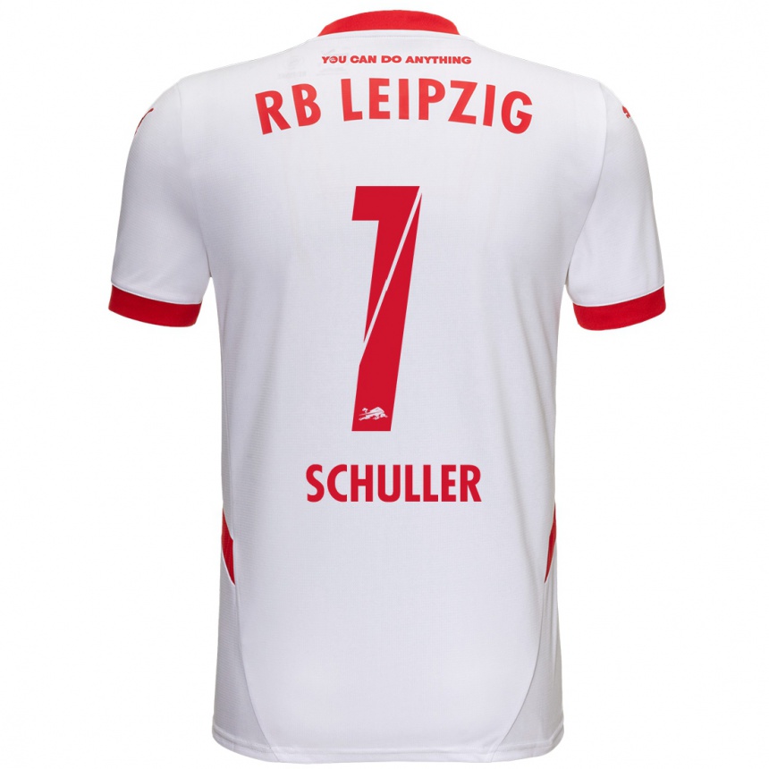 Niño Fútbol Camiseta Gina Schüller #1 Blanco Rojo 1ª Equipación 2024/25 México