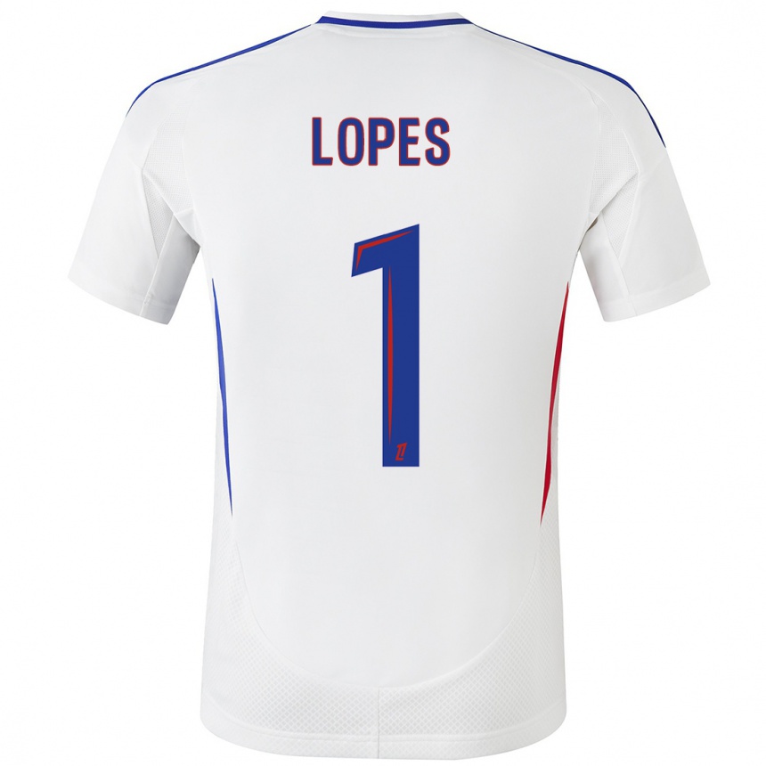 Niño Fútbol Camiseta Anthony Lopes #1 Blanco Azul 1ª Equipación 2024/25 México