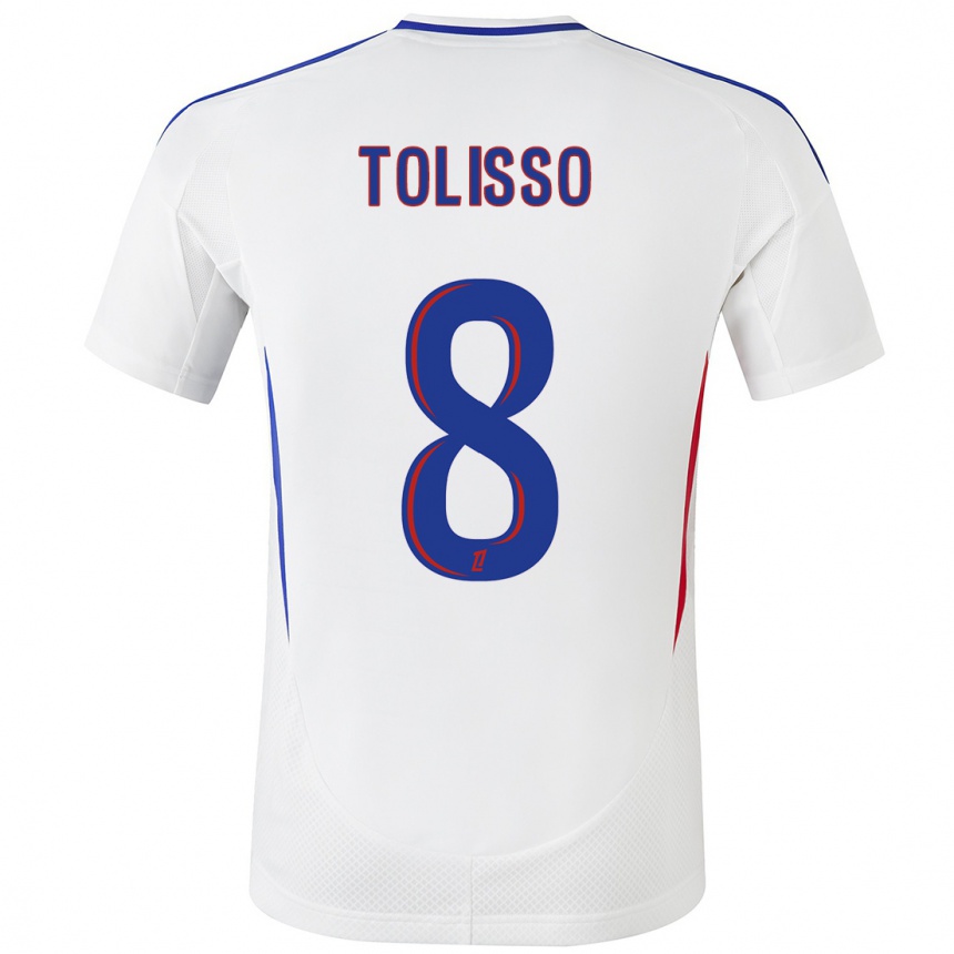 Niño Fútbol Camiseta Corentin Tolisso #8 Blanco Azul 1ª Equipación 2024/25 México