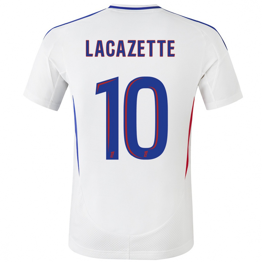 Niño Fútbol Camiseta Alexandre Lacazette #10 Blanco Azul 1ª Equipación 2024/25 México