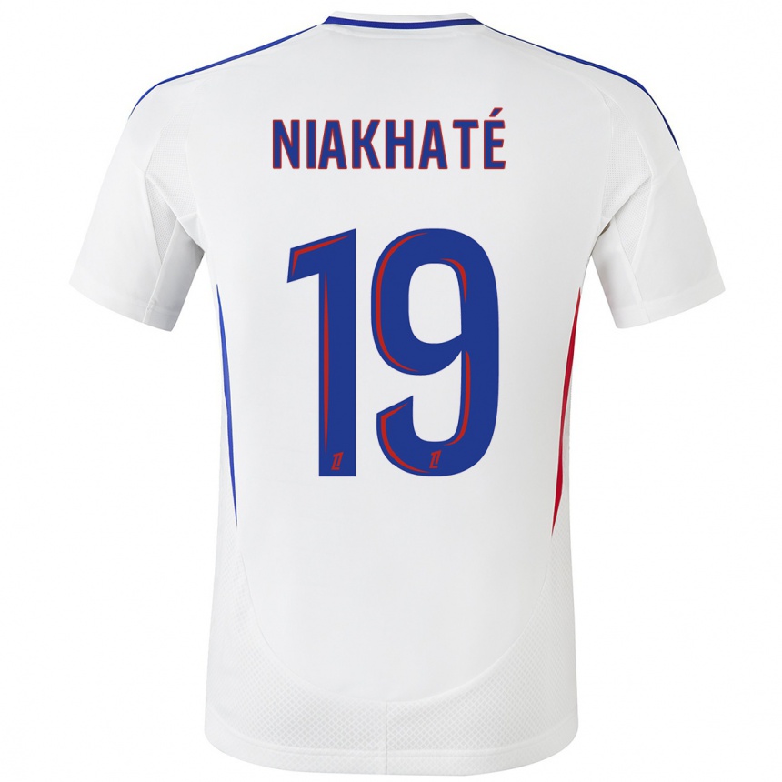 Niño Fútbol Camiseta Moussa Niakhaté #19 Blanco Azul 1ª Equipación 2024/25 México