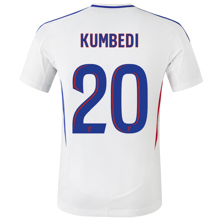 Niño Fútbol Camiseta Saël Kumbedi #20 Blanco Azul 1ª Equipación 2024/25 México