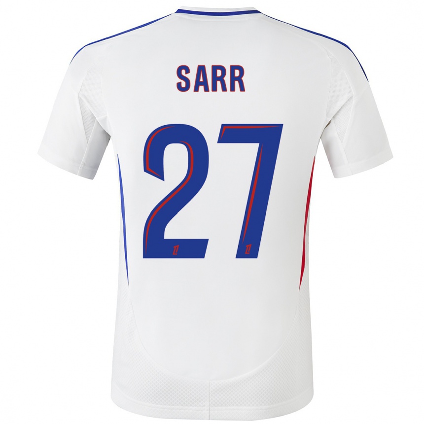 Niño Fútbol Camiseta Amin Sarr #27 Blanco Azul 1ª Equipación 2024/25 México