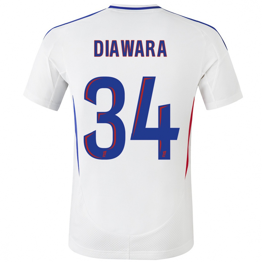 Niño Fútbol Camiseta Mahamadou Diawara #34 Blanco Azul 1ª Equipación 2024/25 México