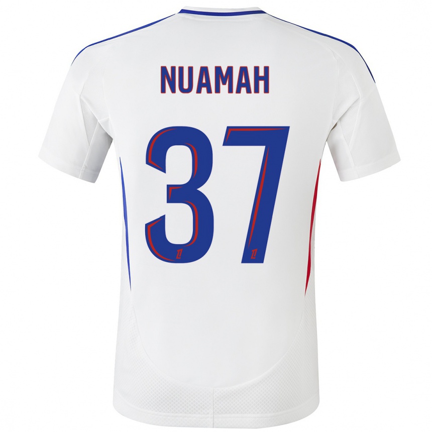 Niño Fútbol Camiseta Ernest Nuamah #37 Blanco Azul 1ª Equipación 2024/25 México