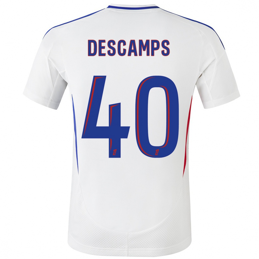 Niño Fútbol Camiseta Rémy Descamps #40 Blanco Azul 1ª Equipación 2024/25 México