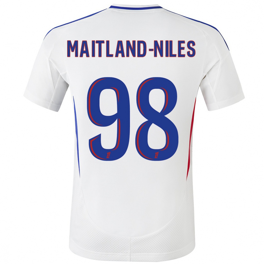 Niño Fútbol Camiseta Ainsley Maitland-Niles #98 Blanco Azul 1ª Equipación 2024/25 México