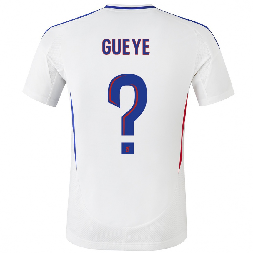 Niño Fútbol Camiseta Thiema Gueye #0 Blanco Azul 1ª Equipación 2024/25 México