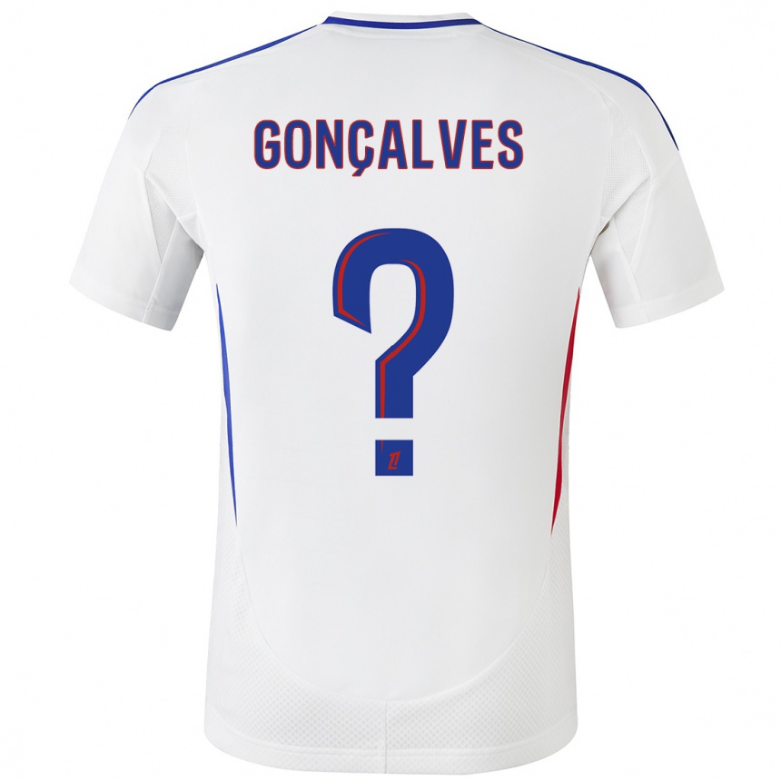 Niño Fútbol Camiseta Tiago Gonçalves #0 Blanco Azul 1ª Equipación 2024/25 México