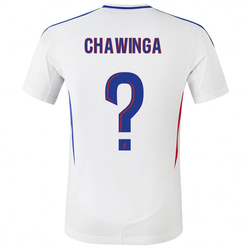 Niño Fútbol Camiseta Tabitha Chawinga #0 Blanco Azul 1ª Equipación 2024/25 México