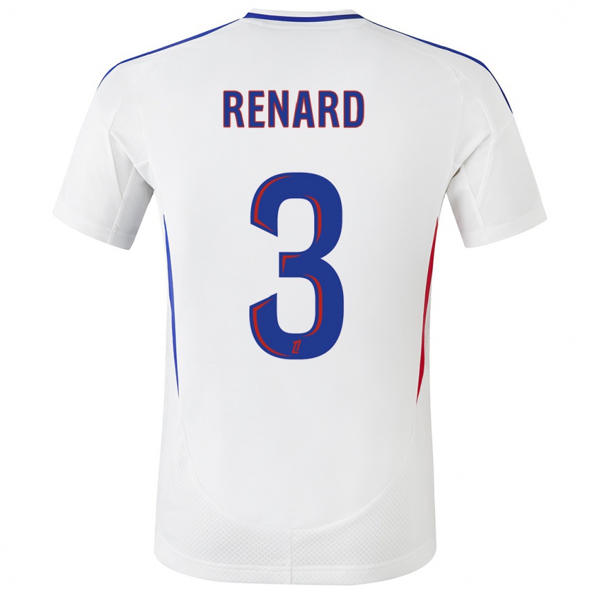 Niño Fútbol Camiseta Wendie Renard #3 Blanco Azul 1ª Equipación 2024/25 México