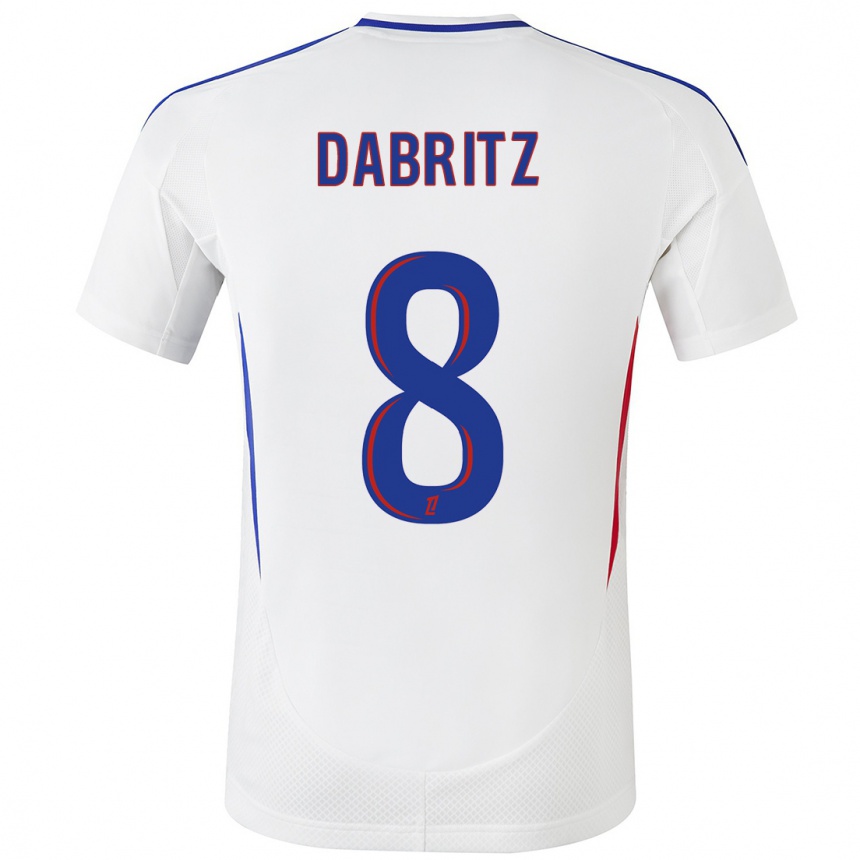 Niño Fútbol Camiseta Sara Däbritz #8 Blanco Azul 1ª Equipación 2024/25 México