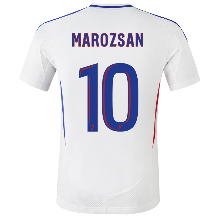 Niño Fútbol Camiseta Dzsenifer Marozsan #10 Blanco Azul 1ª Equipación 2024/25 México