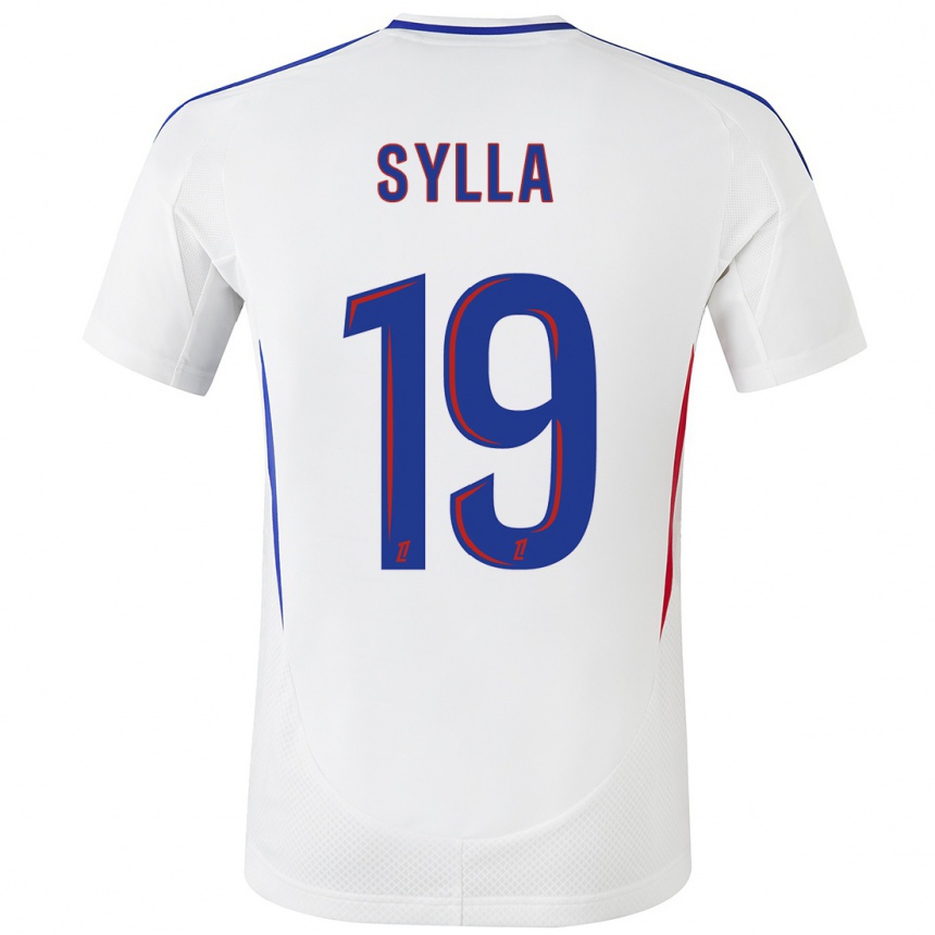 Niño Fútbol Camiseta Kysha Sylla #19 Blanco Azul 1ª Equipación 2024/25 México