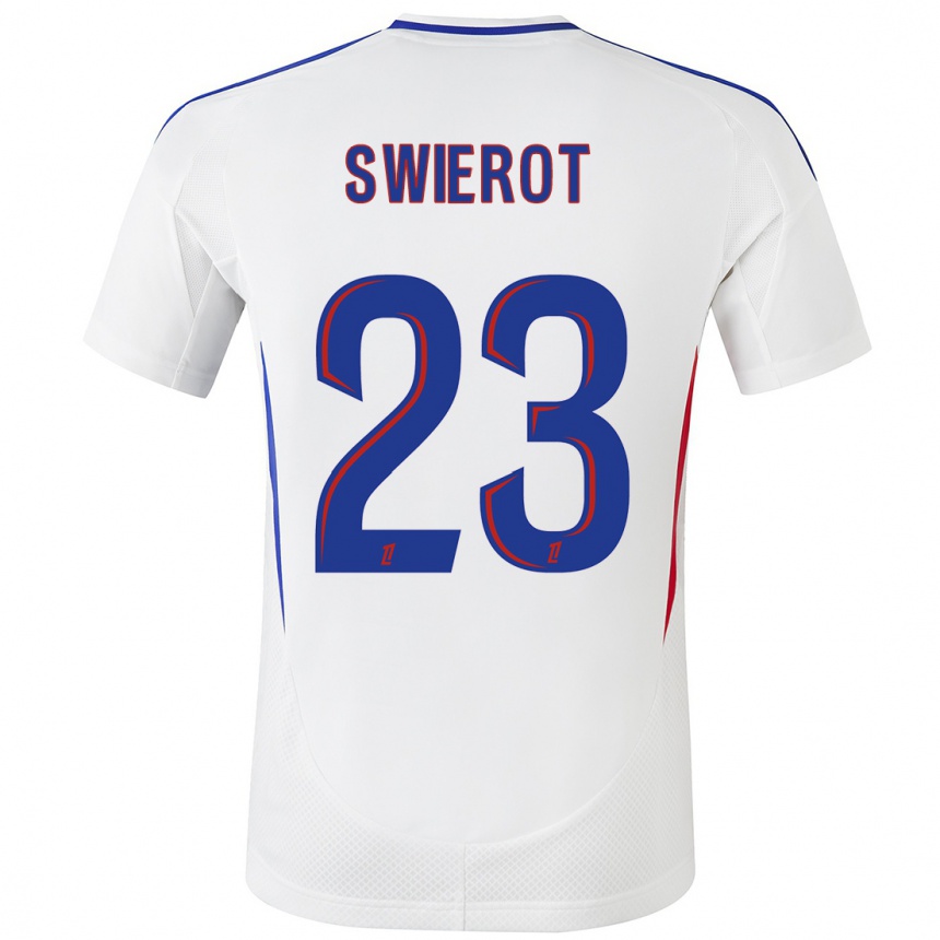 Niño Fútbol Camiseta Julie Swierot #23 Blanco Azul 1ª Equipación 2024/25 México