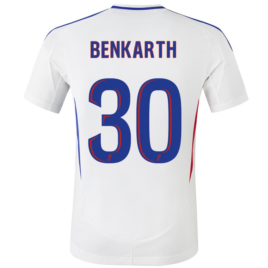 Niño Fútbol Camiseta Laura Benkarth #30 Blanco Azul 1ª Equipación 2024/25 México