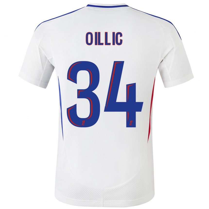 Niño Fútbol Camiseta Laureen Oillic #34 Blanco Azul 1ª Equipación 2024/25 México