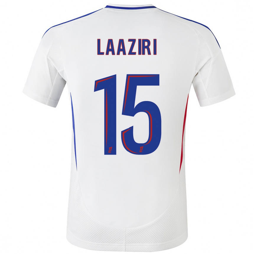 Niño Fútbol Camiseta Achraf Laaziri #15 Blanco Azul 1ª Equipación 2024/25 México