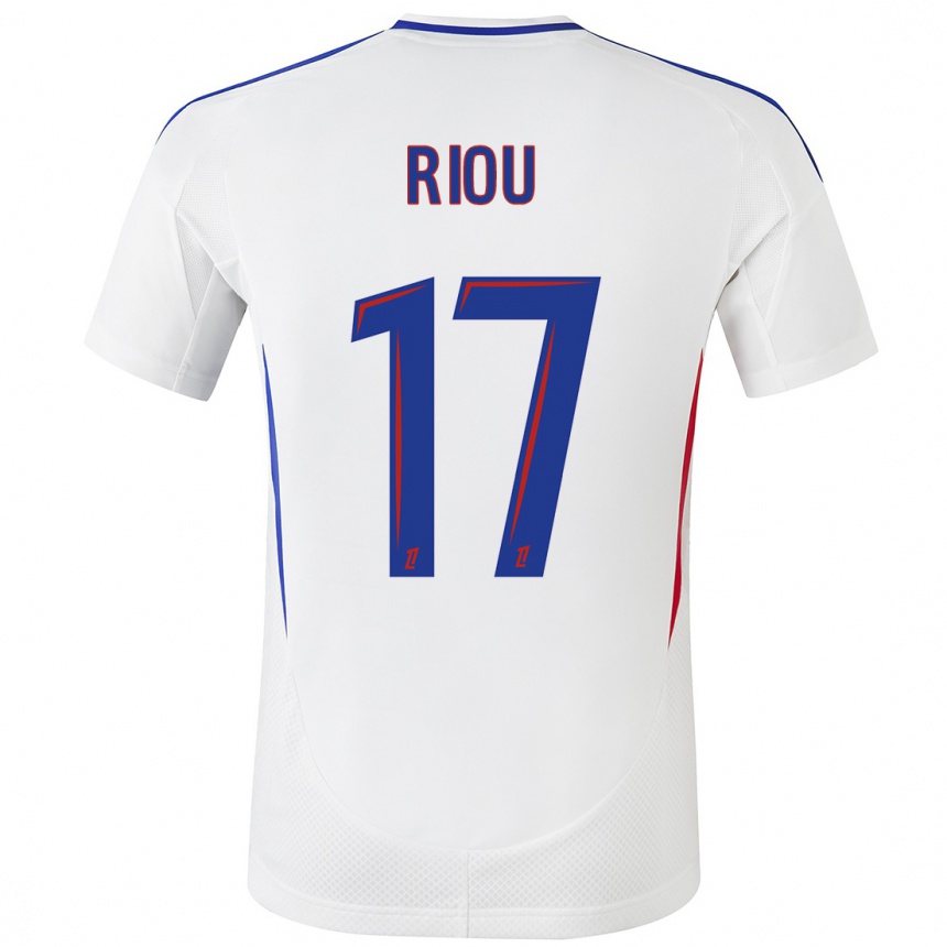 Niño Fútbol Camiseta Remy Riou #17 Blanco Azul 1ª Equipación 2024/25 México