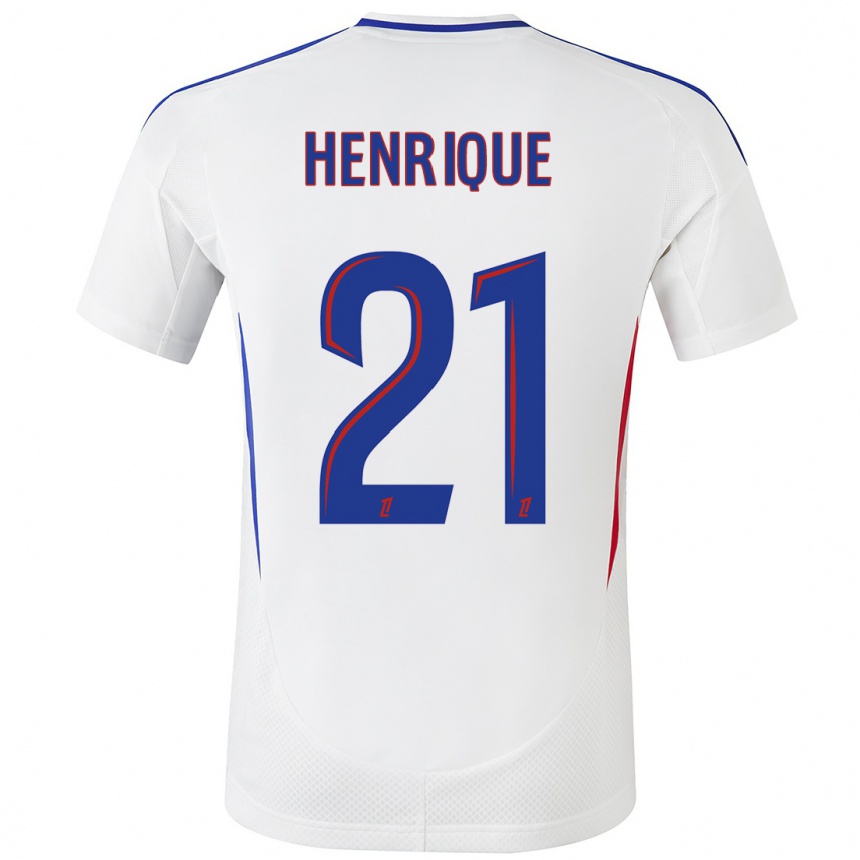 Niño Fútbol Camiseta Henrique #21 Blanco Azul 1ª Equipación 2024/25 México