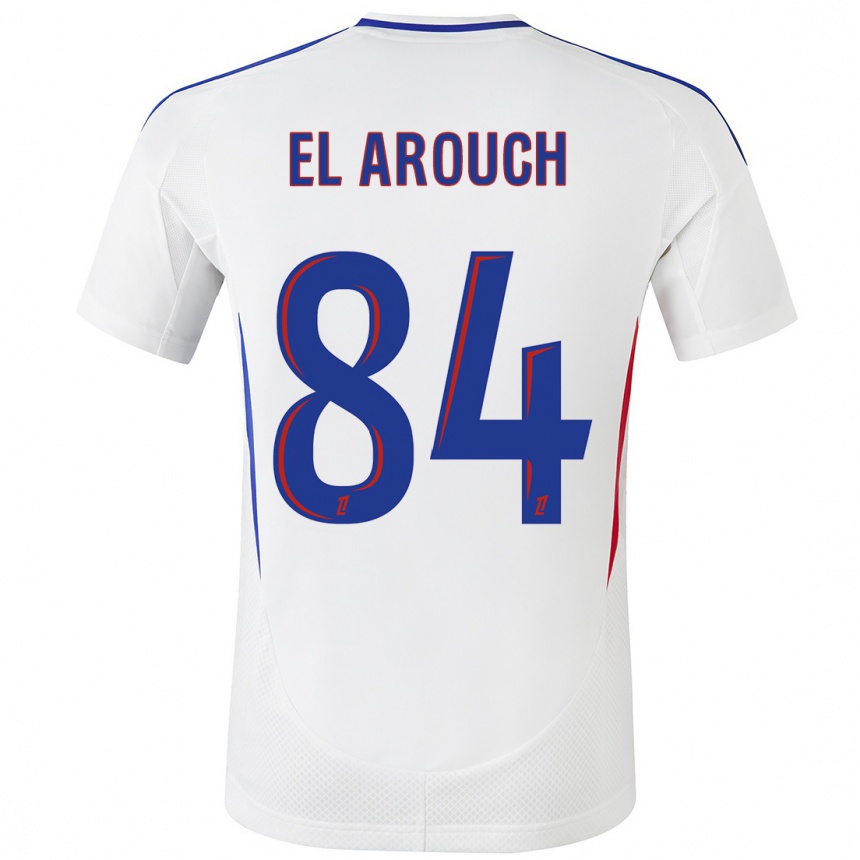 Niño Fútbol Camiseta Mohamed El Arouch #84 Blanco Azul 1ª Equipación 2024/25 México