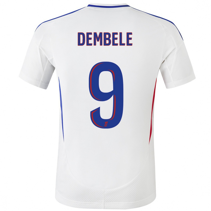 Niño Fútbol Camiseta Moussa Dembele #9 Blanco Azul 1ª Equipación 2024/25 México