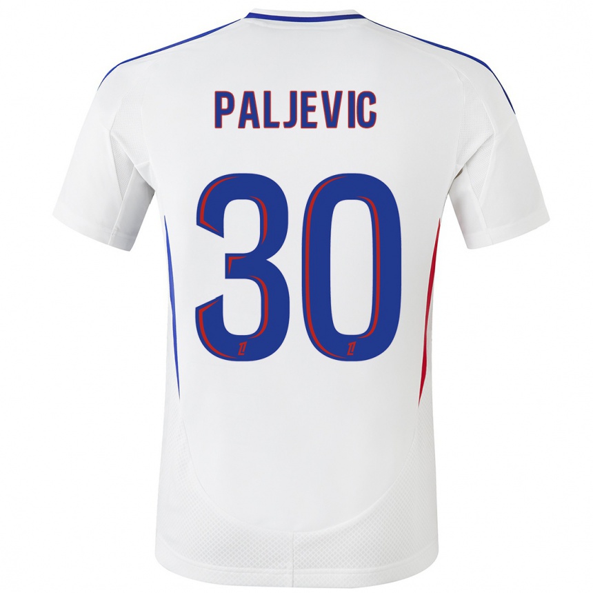 Niño Fútbol Camiseta Alyssia Paljevic #30 Blanco Azul 1ª Equipación 2024/25 México