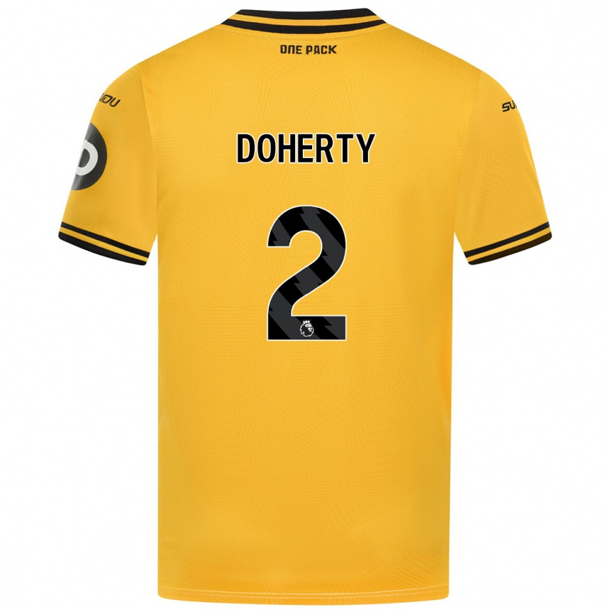 Niño Fútbol Camiseta Matt Doherty #2 Amarillo 1ª Equipación 2024/25 México