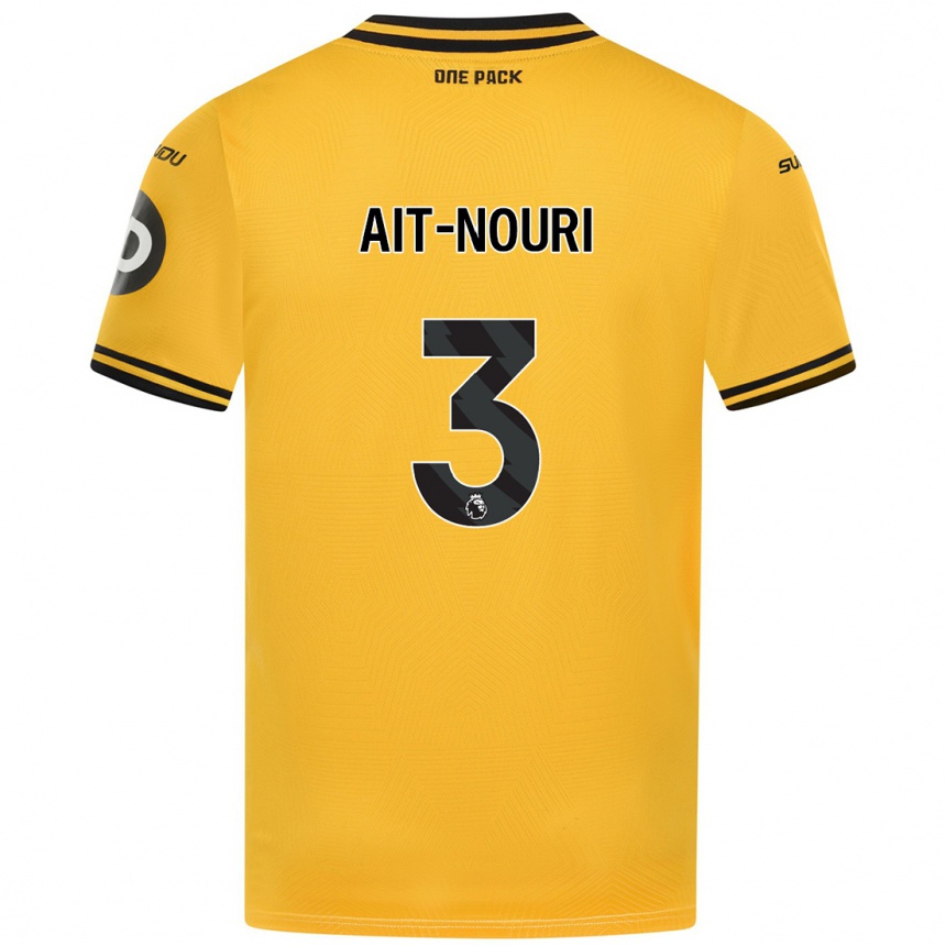 Niño Fútbol Camiseta Rayan Aït-Nouri #3 Amarillo 1ª Equipación 2024/25 México