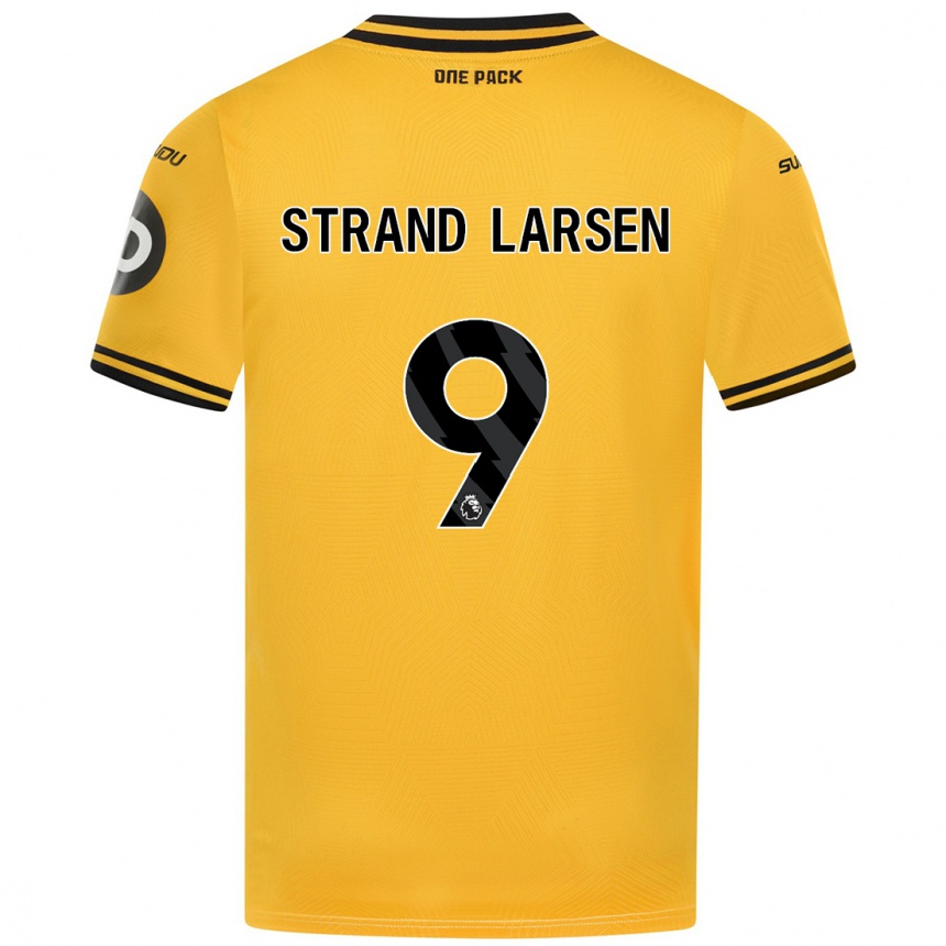 Niño Fútbol Camiseta Jørgen Strand Larsen #9 Amarillo 1ª Equipación 2024/25 México