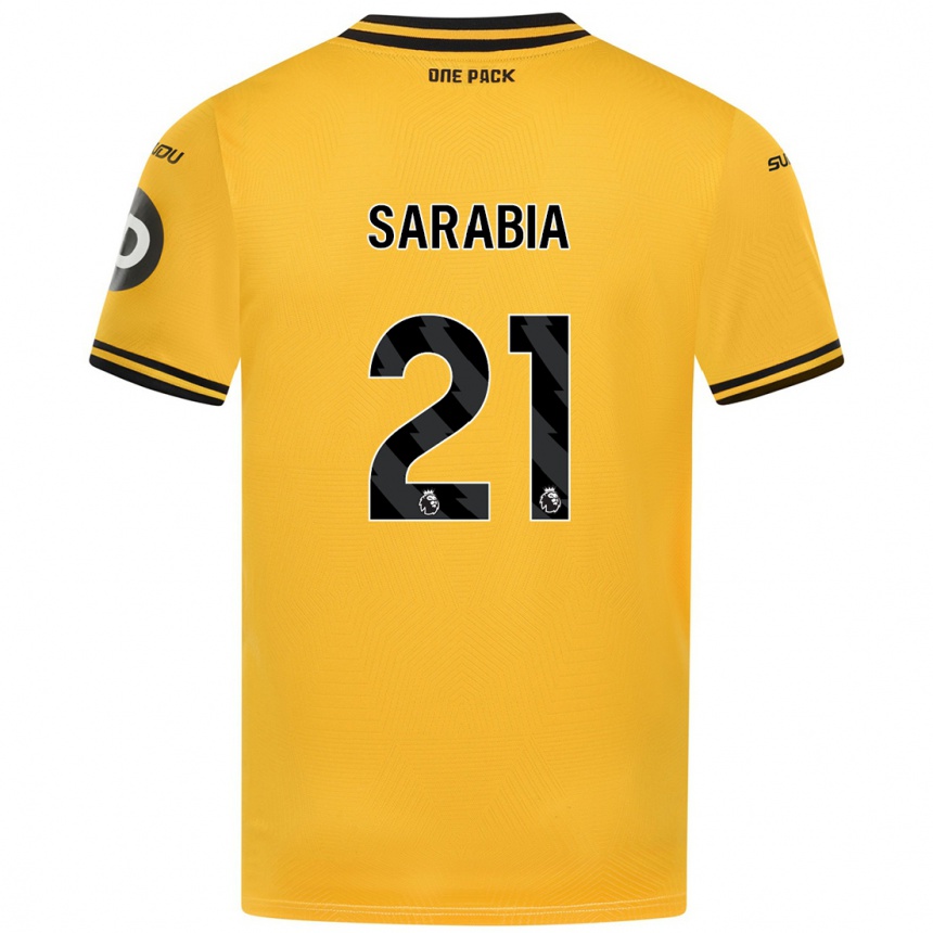 Niño Fútbol Camiseta Pablo Sarabia #21 Amarillo 1ª Equipación 2024/25 México