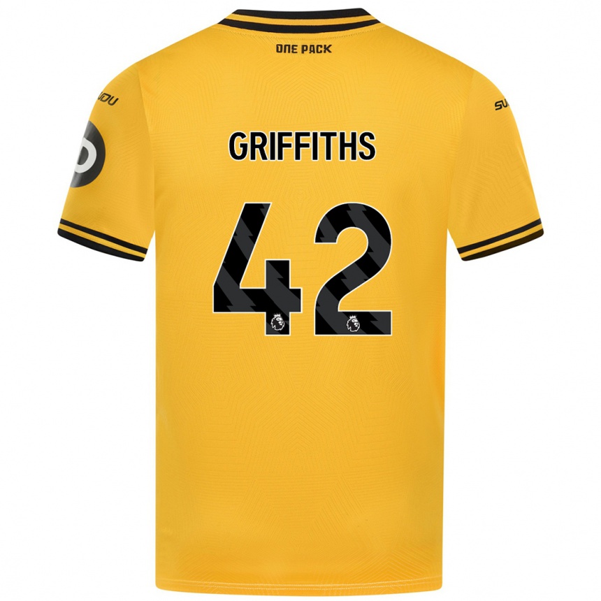 Niño Fútbol Camiseta Harvey Griffiths #42 Amarillo 1ª Equipación 2024/25 México