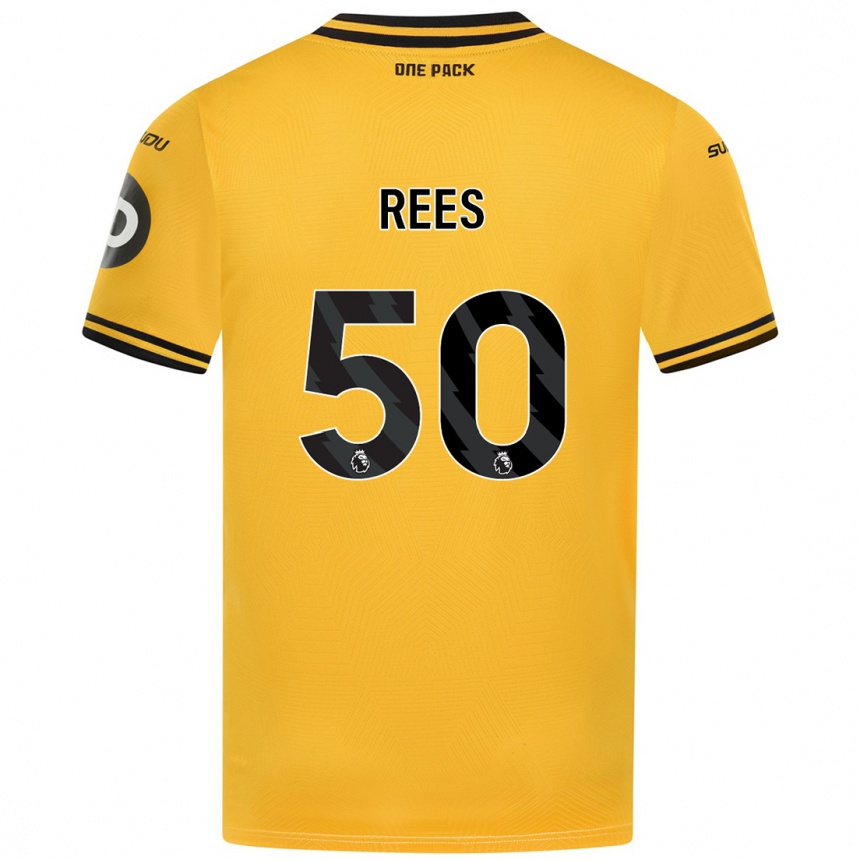 Niño Fútbol Camiseta Mason Rees #50 Amarillo 1ª Equipación 2024/25 México