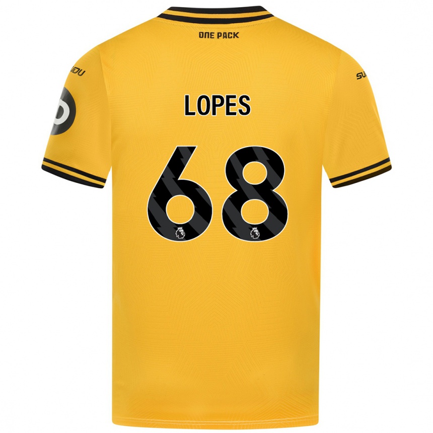 Niño Fútbol Camiseta Leo Lopes #68 Amarillo 1ª Equipación 2024/25 México