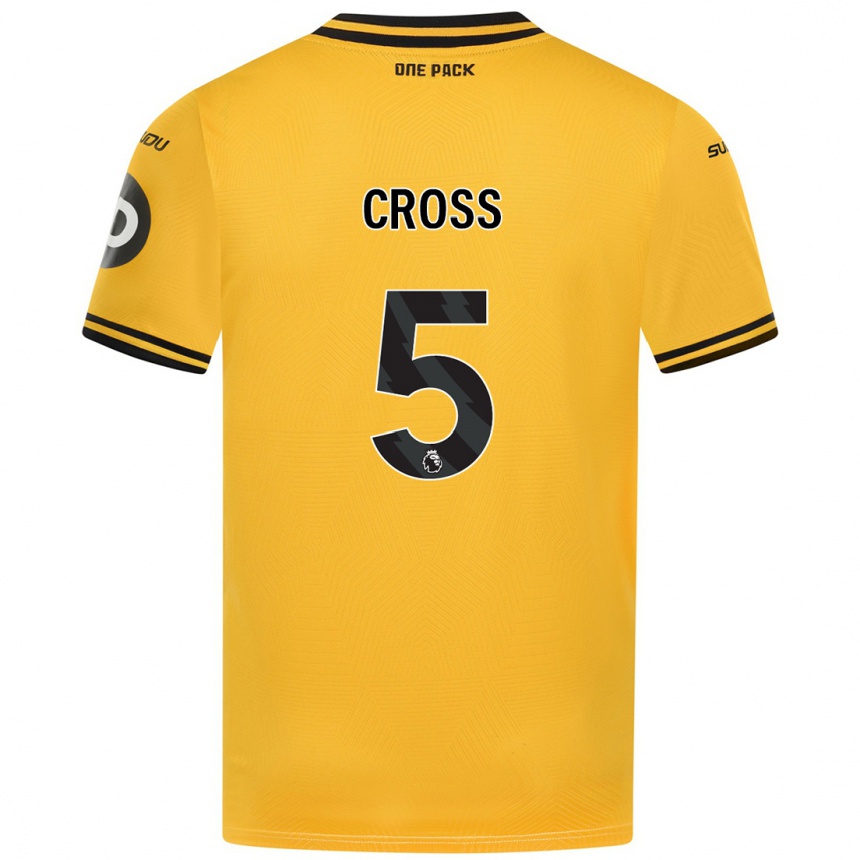 Niño Fútbol Camiseta Emma Cross #5 Amarillo 1ª Equipación 2024/25 México